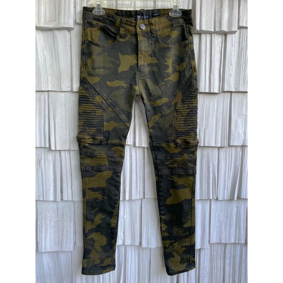 army fatigue biker jeans